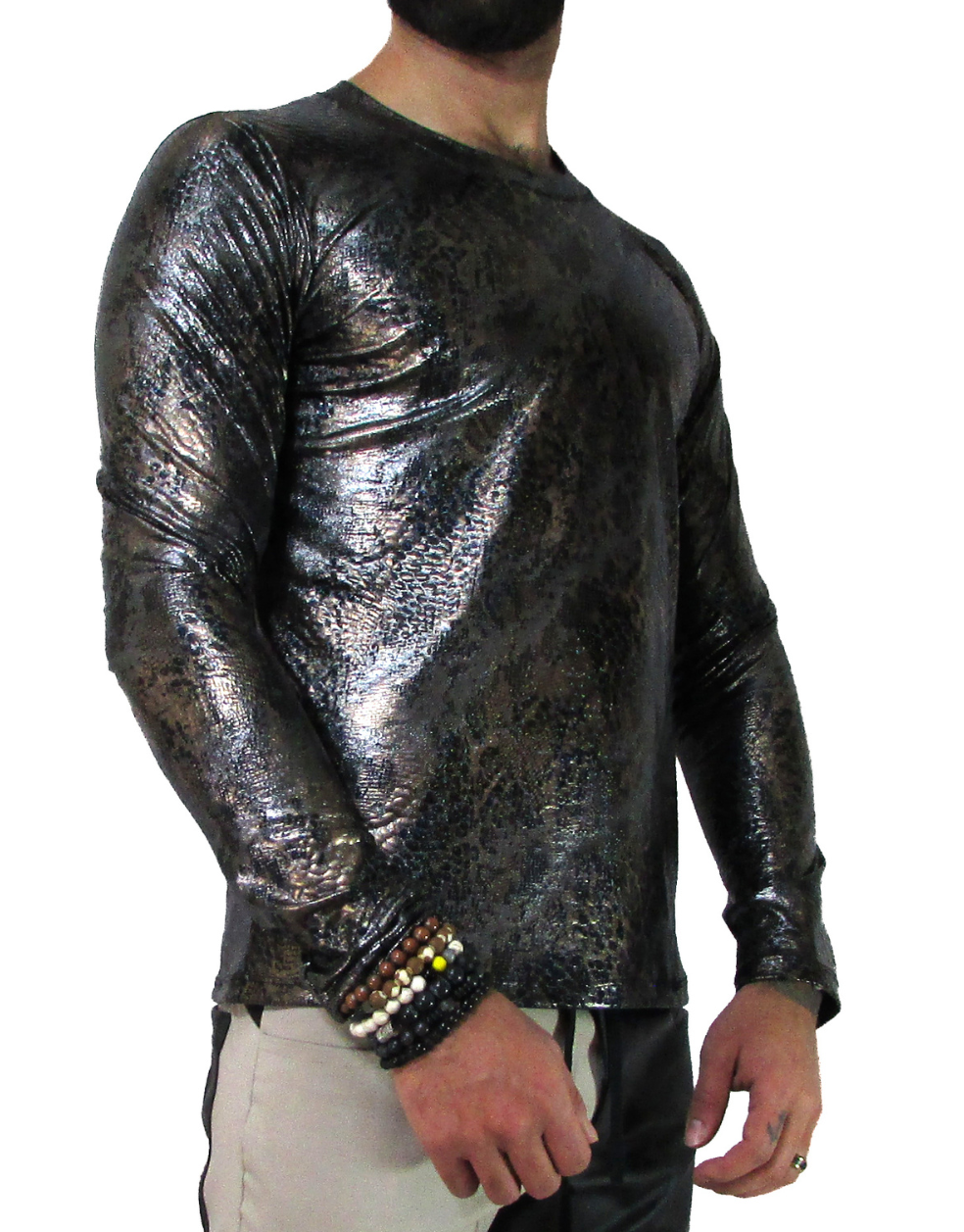 Camiseta Masculina Manga Longa Cirrê Animal Print