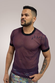 Camiseta Masculina Transparente em Tule