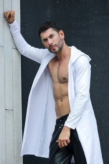 Cardigan Masculino em Cirrê Croco com Capuz