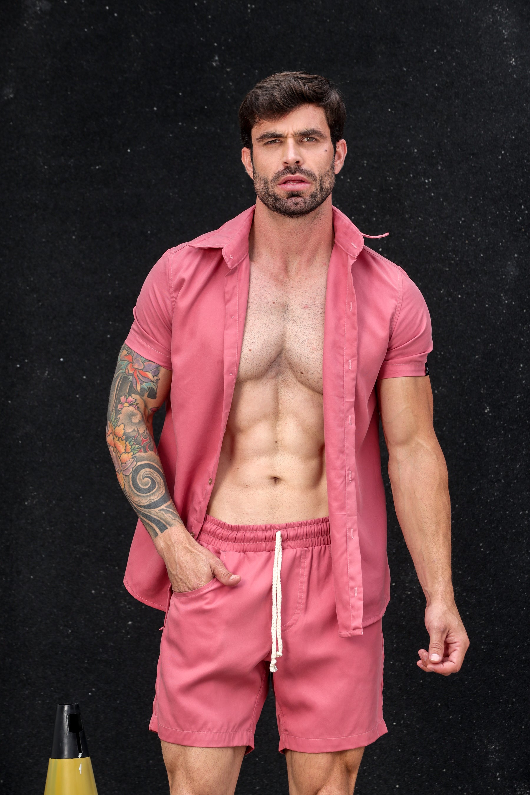 Conjunto Masculino Camisa e Short em Microfibra