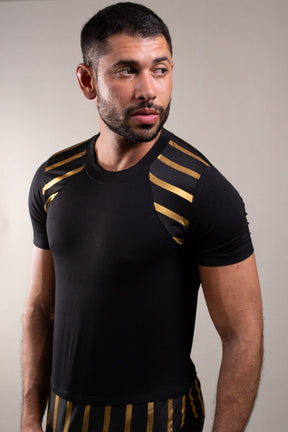 Camiseta Masculina Barra Redonda Dourada