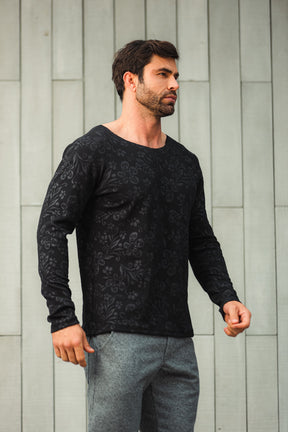 Camiseta Masculina Manga Longa Jacquard
