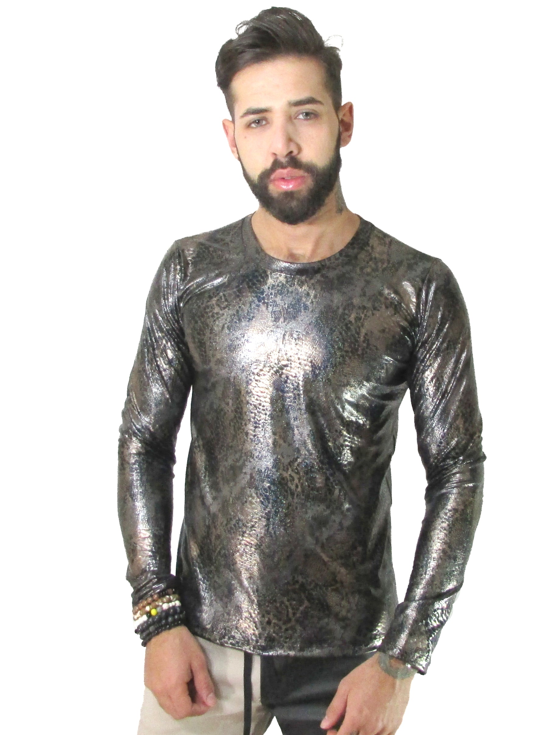 Camiseta Masculina Manga Longa Cirrê Animal Print