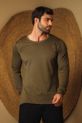 Camiseta Masculina Manga Longa Moletinho Malha