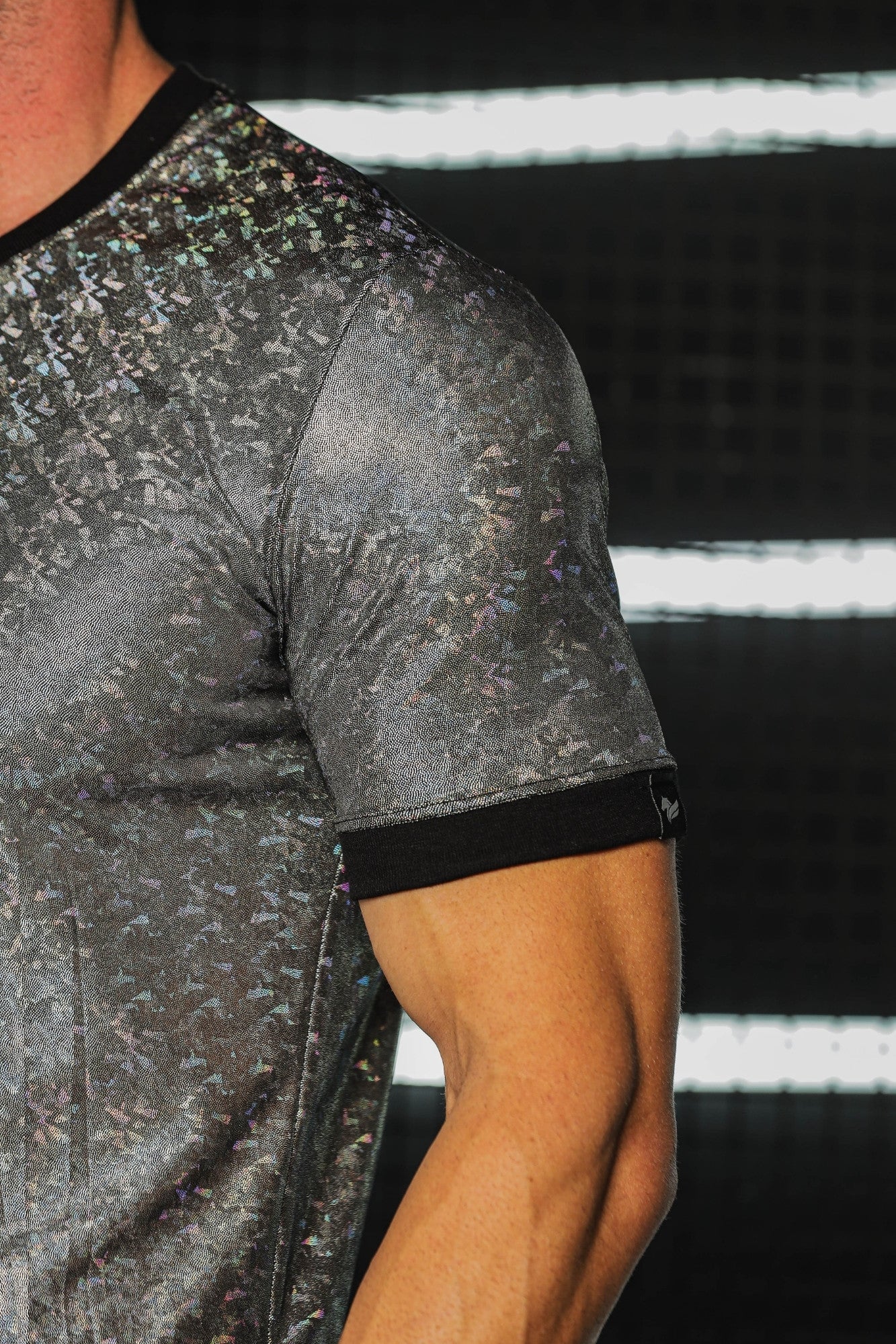 Camiseta Masculina Malha Holográfica Colorida