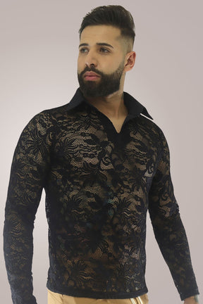 Bata Masculina  em Renda Floral Estampado