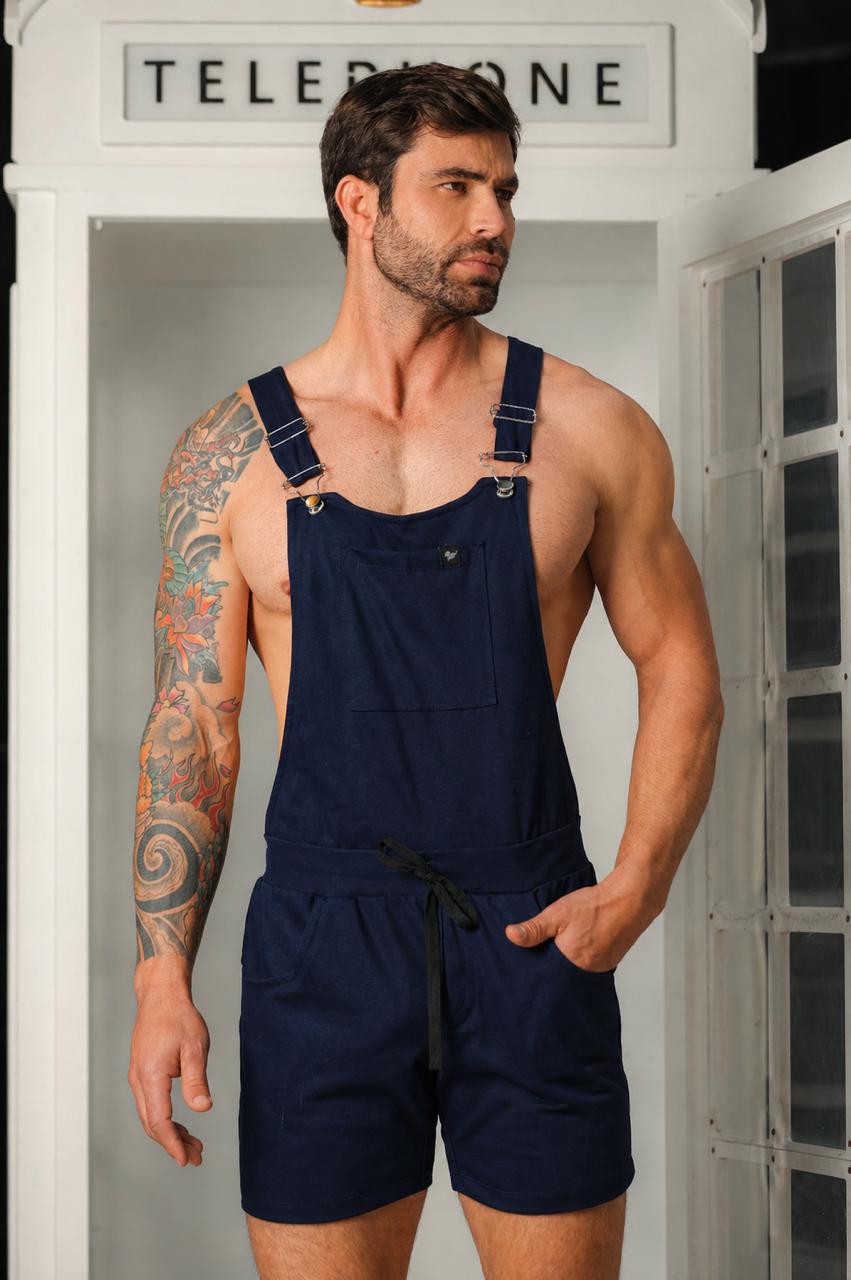 Jardineira Masculina Curta em Malha