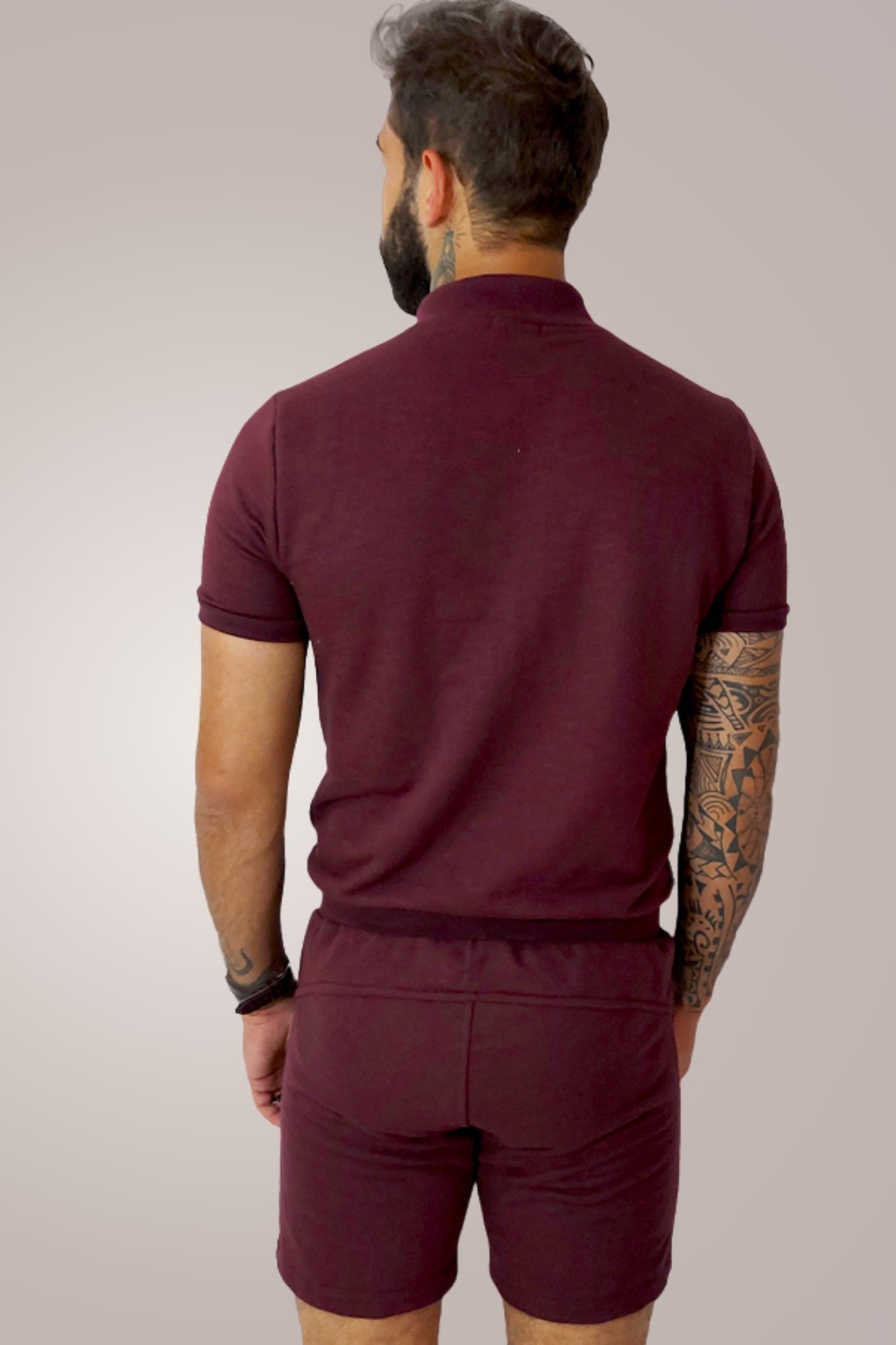 Macaquinho Masculino Gola Sport Bordo