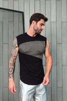 Regata Machao Viscolycra com Detalhe em Malha Tricô