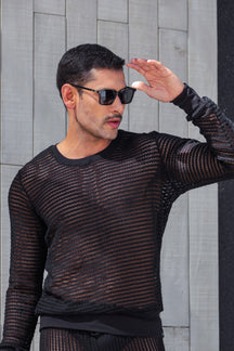 Suéter Masculino em Arrastão