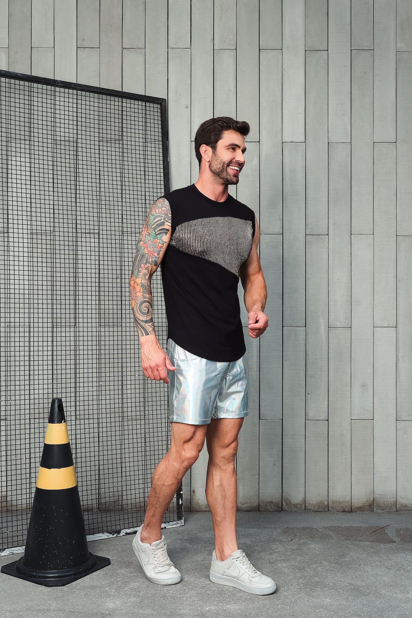 Regata Masculina Machão Viscolycra com Detalhe em Malha Tricô