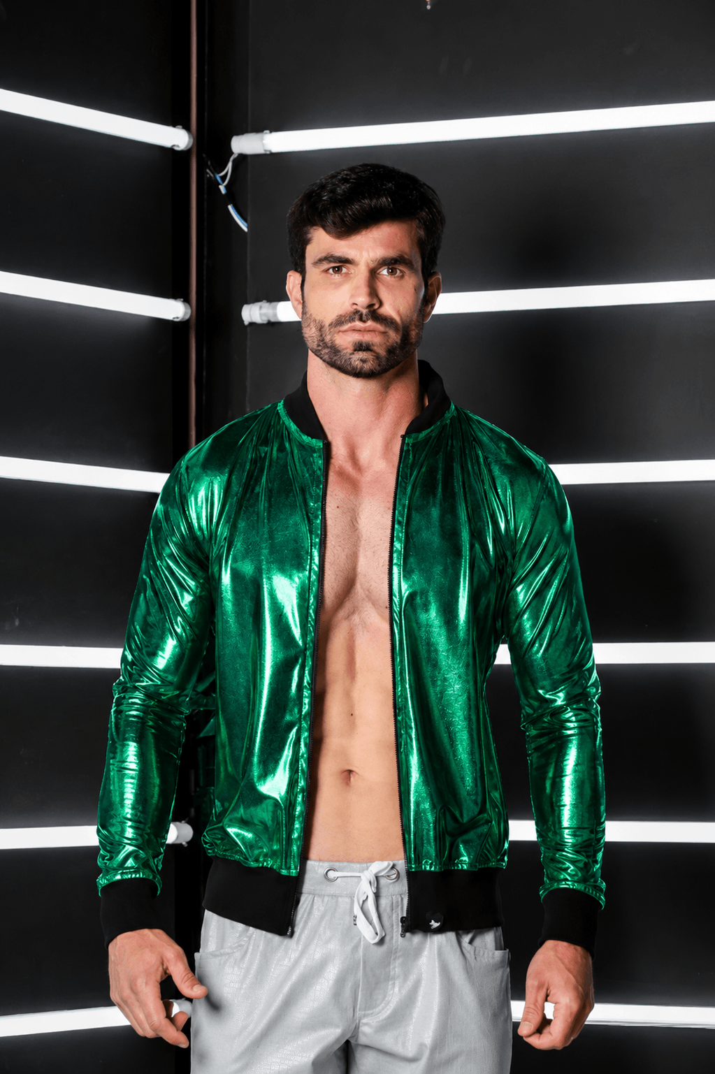 Jaqueta Masculina Bomber Metalizada