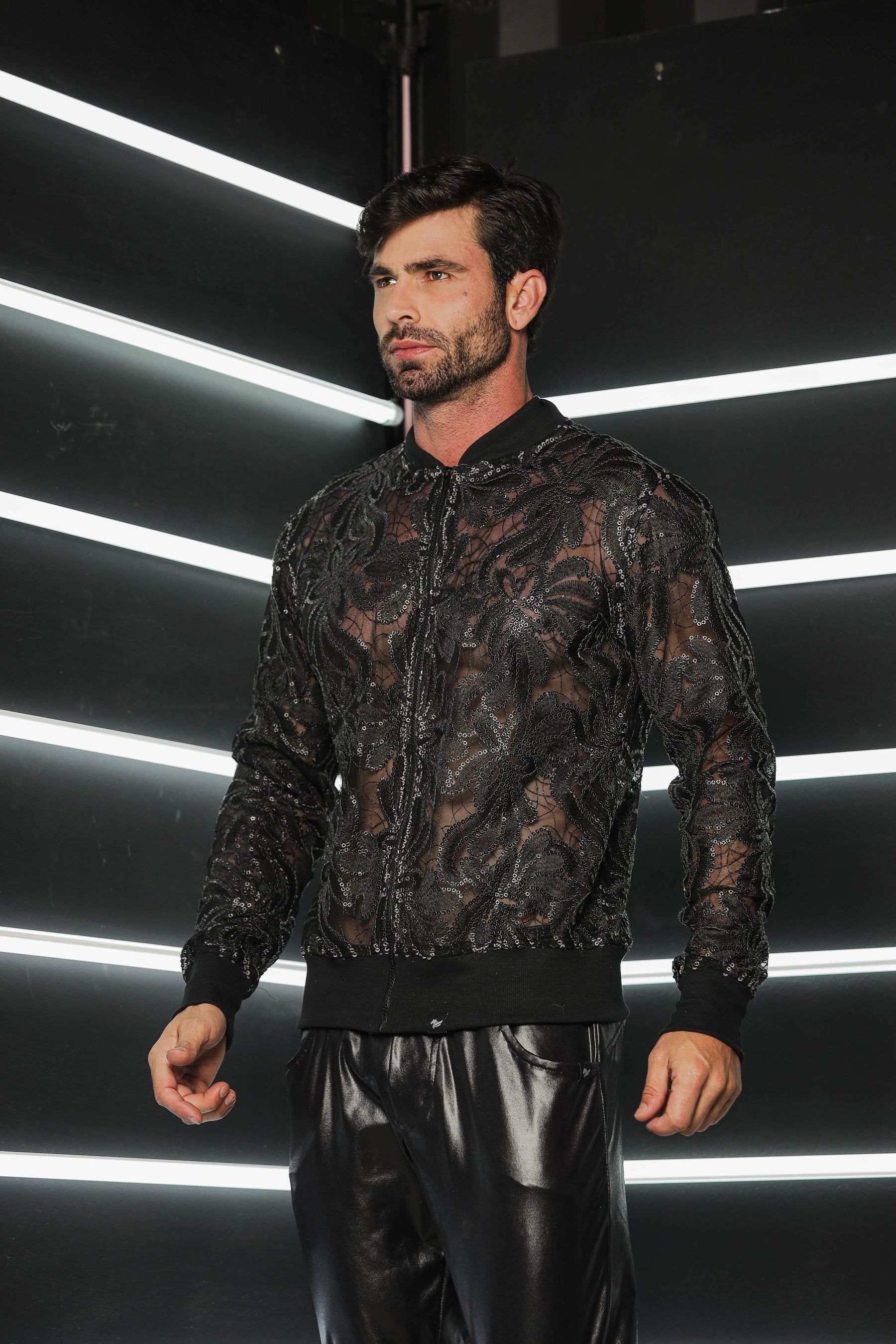 Jaqueta Masculina em Tule Paetê Rusticco