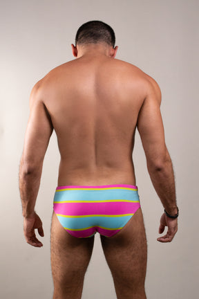 Sunga Slim Listrada Rosa