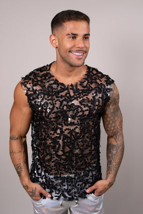 Regata Masculina Paetê Customizado (Edição Limitada)