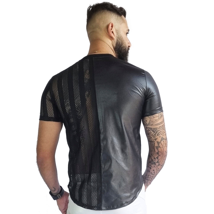 Camiseta Masculina Cirrê com Detalhe Lateral