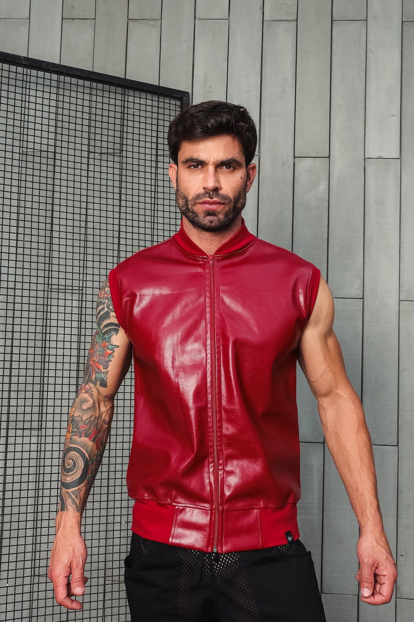 Colete Masculino em Couro Ecológico