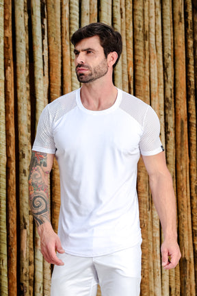 Camiseta Masculina Barra Arredondada Costa em Tela