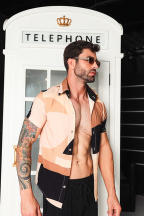 Camisa Masculina Casual em Viscose