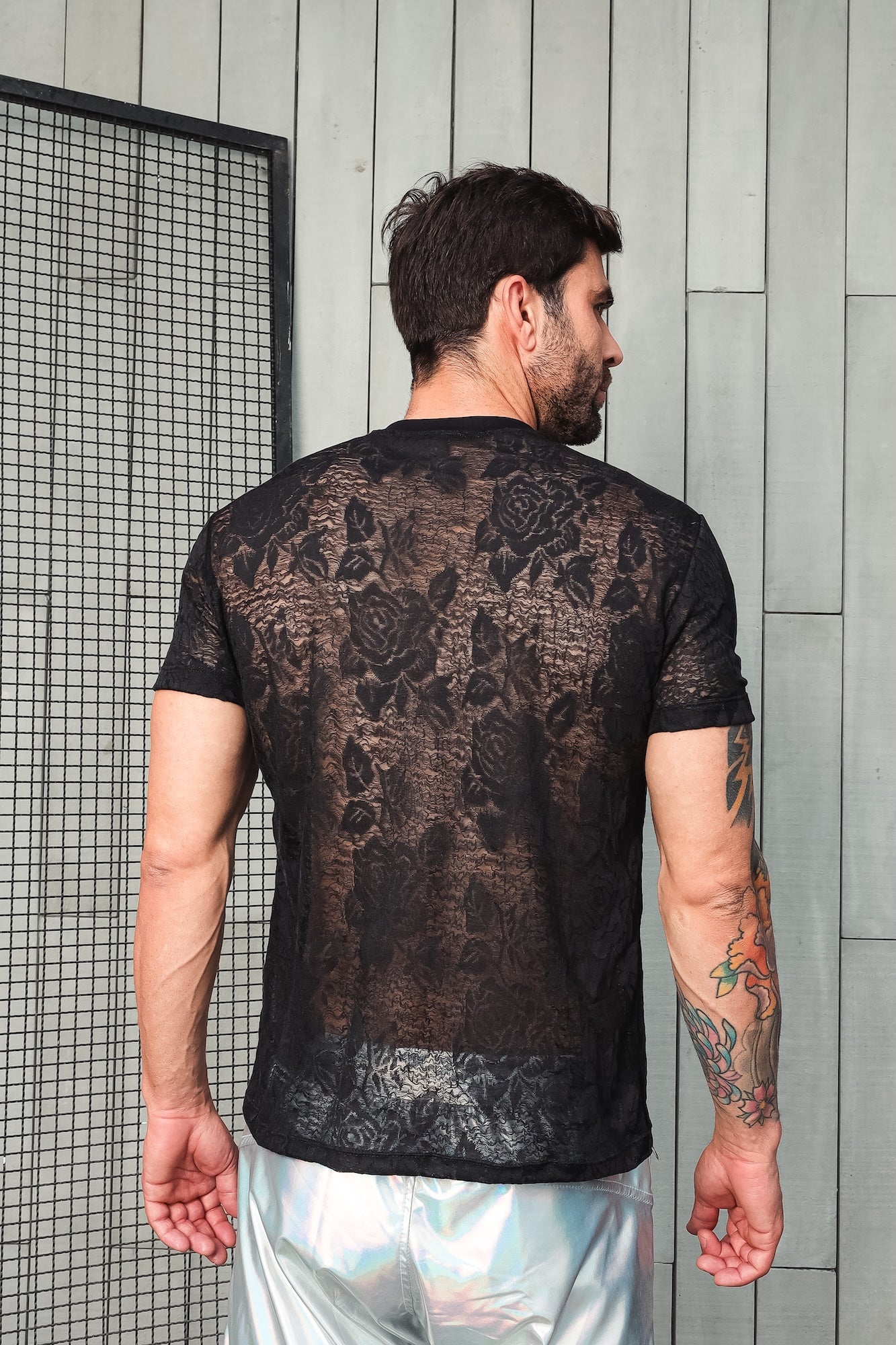 Camiseta em Malha Devore Resinada