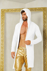 Cardigan Masculino em Viscolycra Preto com Capuz