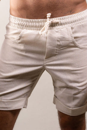 Bermuda Masculina Básica de Linho Barra Italiana