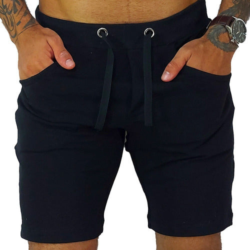Bermuda Masculina em Moletinho Preto