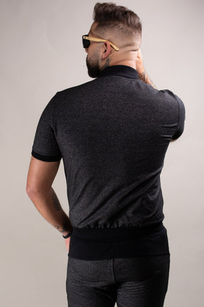 Macacão Masculino em Moletinho Mescla Cinza Gola Bomber