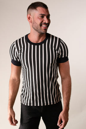 Camiseta Masculina em Viscolycra Listras Verticais