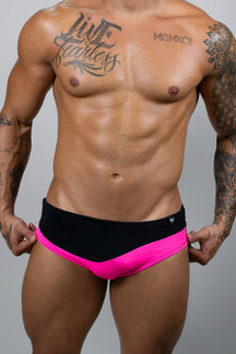 Sunga Slim Neon Pink Com Preto