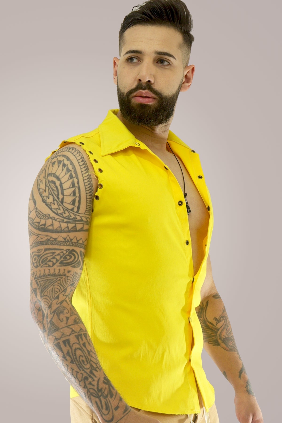 Camisa Masculina Modelo Machão Amarela