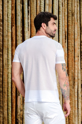 Camiseta Masculina em Tela Listrada
