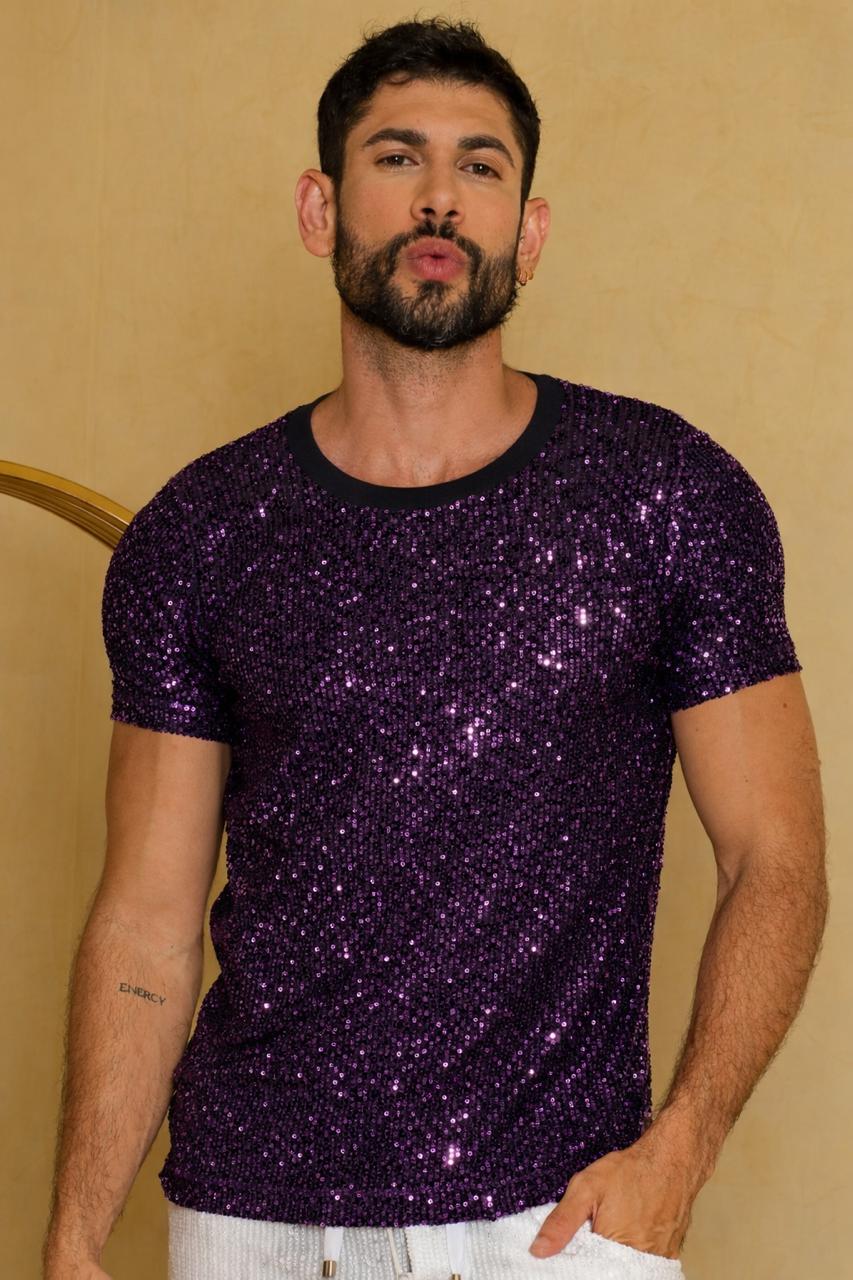 Camiseta Masculina em Paetê