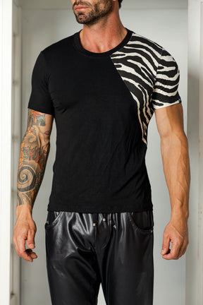 Camiseta Masculina Viscolycra Detalhe Zebra
