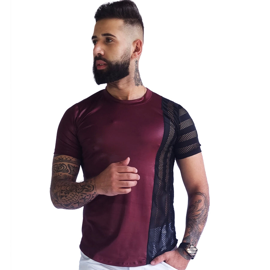 Camiseta Masculina Cirrê com Detalhe Lateral