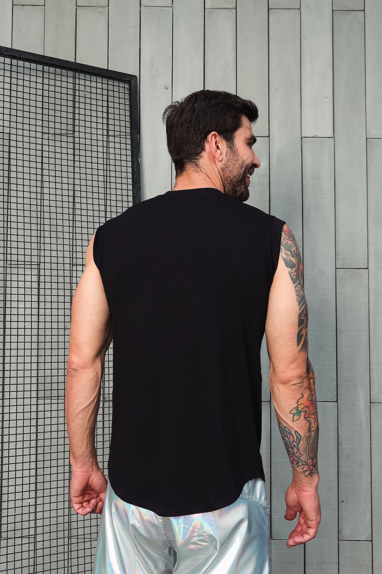 Regata Masculina Machão Viscolycra com Detalhe em Malha Tricô