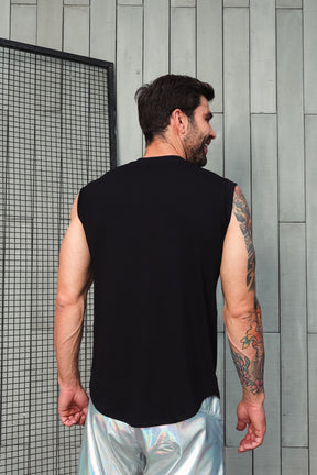 Regata Masculina Machão Viscolycra com Detalhe em Malha Tricô