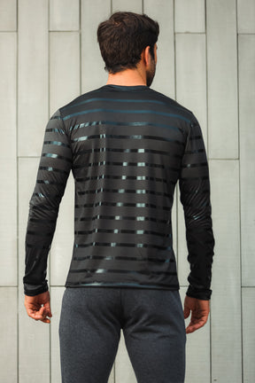 Camiseta Masculina Manga Longa Malha Listra Brilho