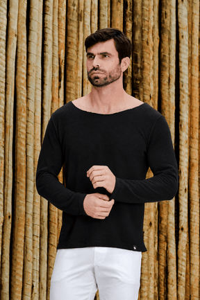 Camiseta Masculina Manga Longa em Lãzinha