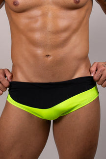 Sunga Slim Neon Amarelo Com Preto