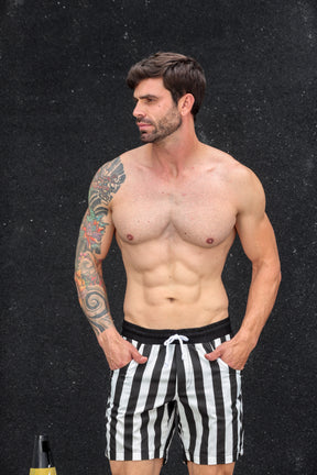 Short Masculino em Tricoline Listra Vertical