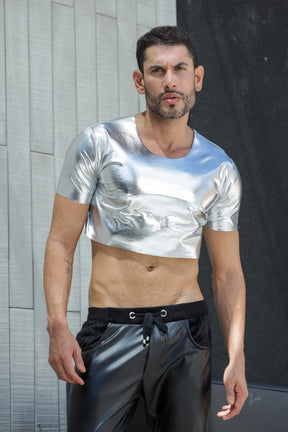 Cropped Masculino em Malha Metal