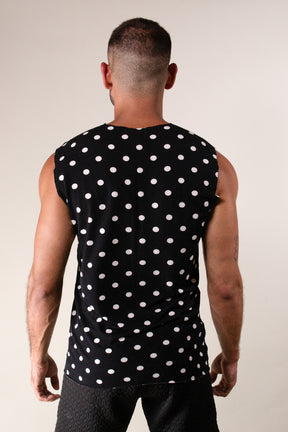 Regata Masculina Machão Estampa Poá Preta