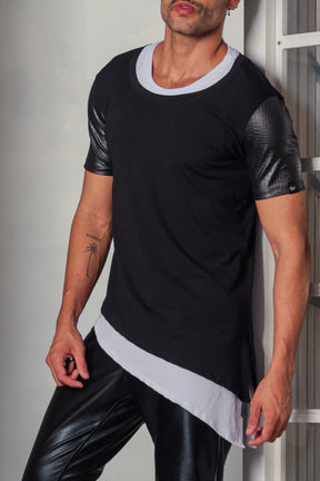 Camiseta Masculina Long Oversize Dupla Transversal