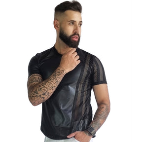 Camiseta Masculina Cirrê com Detalhe Lateral