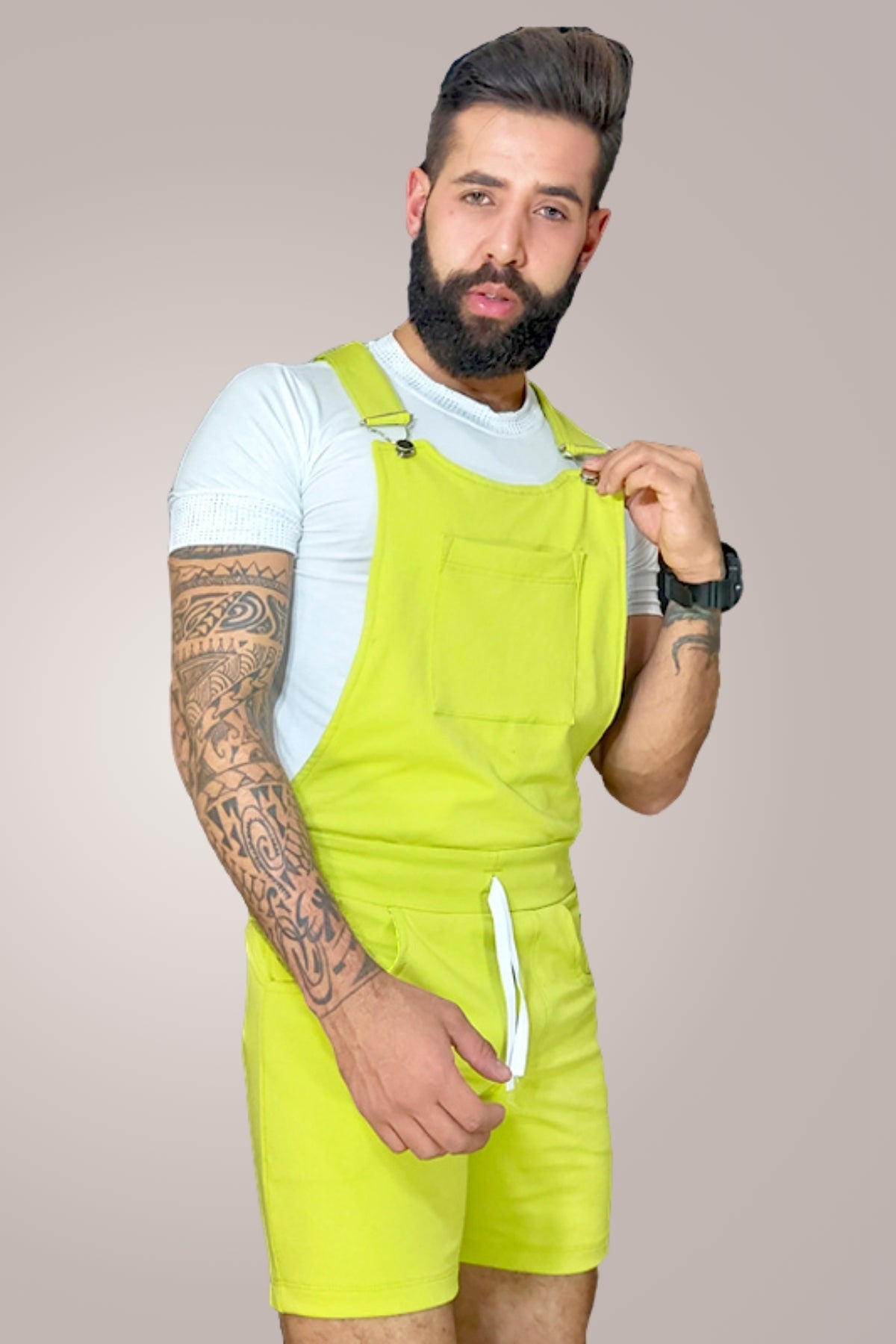 Macaquinho Jardineira Masculino Verde Lima