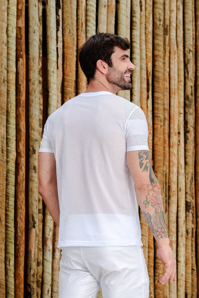 Camiseta Masculina em Tela Listra Vertical