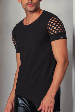 Camiseta Masculina Barra Transversal Viscolycra Manga Arrastão
