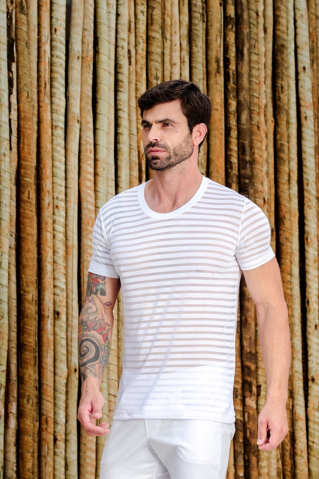 Camiseta Masculina Devorê Listrado