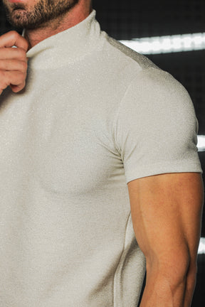Camiseta Masculina Gola Alta em Lurex